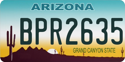 AZ license plate BPR2635