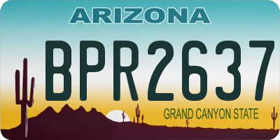 AZ license plate BPR2637