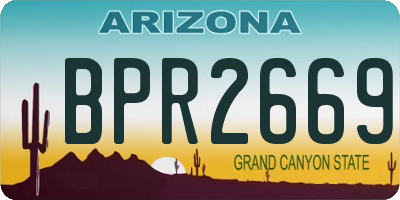 AZ license plate BPR2669
