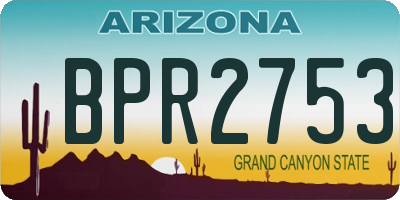 AZ license plate BPR2753
