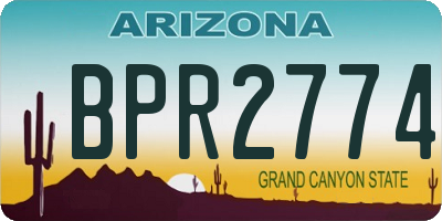 AZ license plate BPR2774