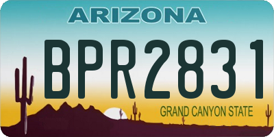AZ license plate BPR2831