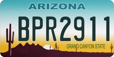 AZ license plate BPR2911