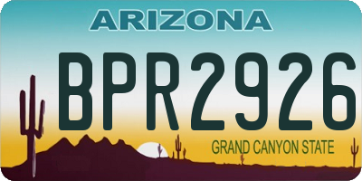 AZ license plate BPR2926