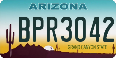 AZ license plate BPR3042