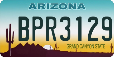 AZ license plate BPR3129