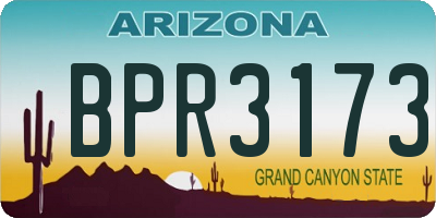 AZ license plate BPR3173