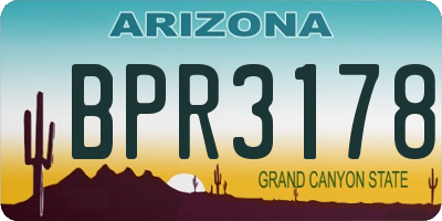 AZ license plate BPR3178