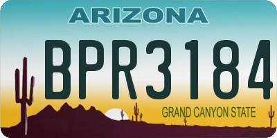 AZ license plate BPR3184