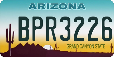 AZ license plate BPR3226