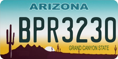 AZ license plate BPR3230