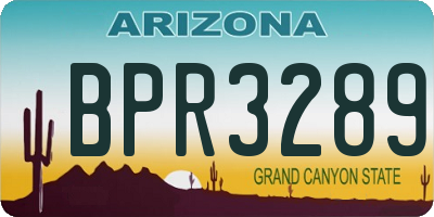 AZ license plate BPR3289
