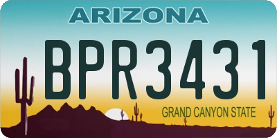 AZ license plate BPR3431