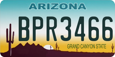 AZ license plate BPR3466