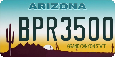 AZ license plate BPR3500