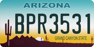 AZ license plate BPR3531
