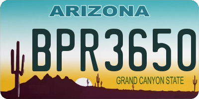 AZ license plate BPR3650
