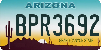 AZ license plate BPR3692