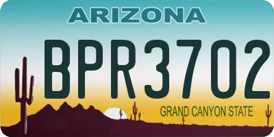 AZ license plate BPR3702