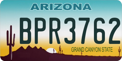 AZ license plate BPR3762