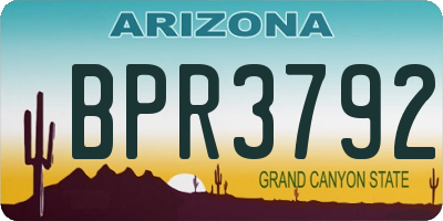 AZ license plate BPR3792