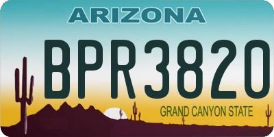 AZ license plate BPR3820