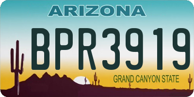 AZ license plate BPR3919