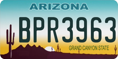 AZ license plate BPR3963