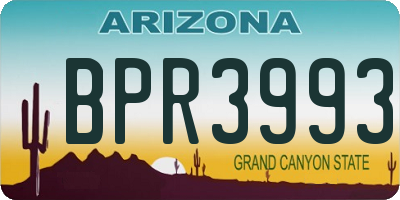AZ license plate BPR3993