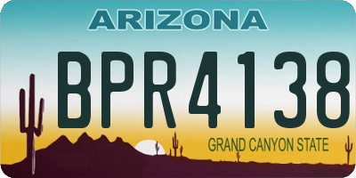 AZ license plate BPR4138