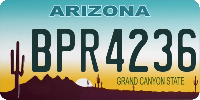 AZ license plate BPR4236