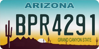 AZ license plate BPR4291