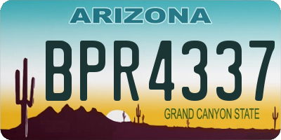 AZ license plate BPR4337