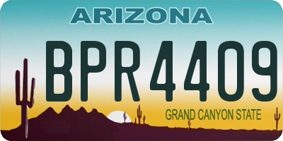 AZ license plate BPR4409