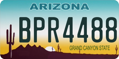 AZ license plate BPR4488