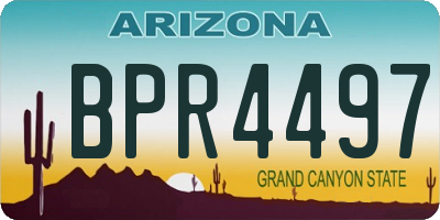 AZ license plate BPR4497