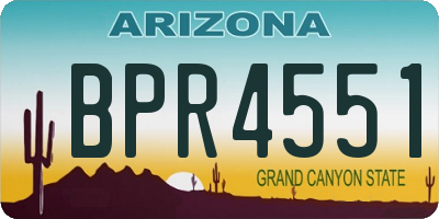 AZ license plate BPR4551