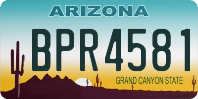 AZ license plate BPR4581