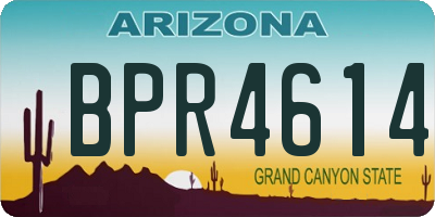 AZ license plate BPR4614