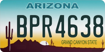 AZ license plate BPR4638