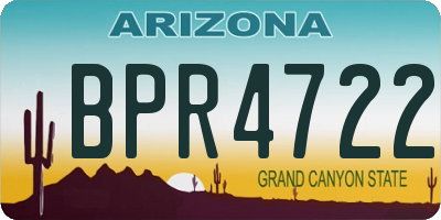 AZ license plate BPR4722