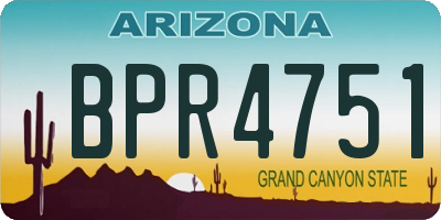 AZ license plate BPR4751