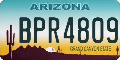 AZ license plate BPR4809