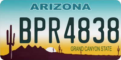 AZ license plate BPR4838