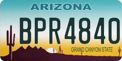 AZ license plate BPR4840
