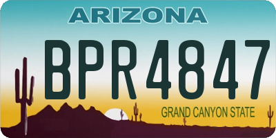 AZ license plate BPR4847