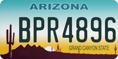 AZ license plate BPR4896