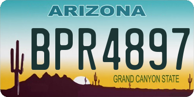 AZ license plate BPR4897