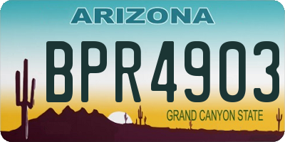 AZ license plate BPR4903