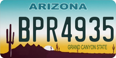 AZ license plate BPR4935